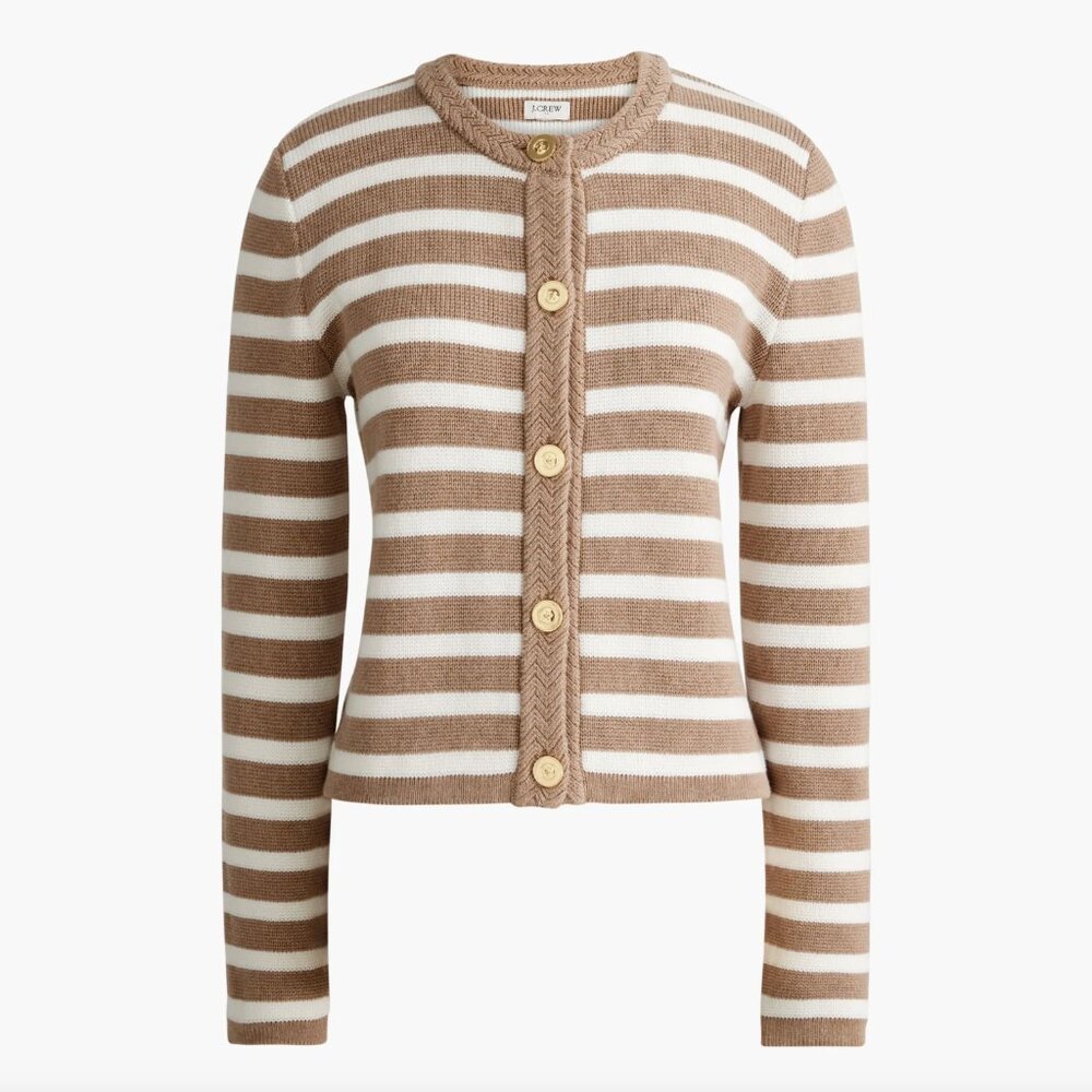 J Crew Striped Lady Jacket Cardigan Sweater
